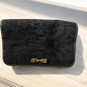 Victoria's Secret Womens Cosmetic Hanging Bag with Bow and Lace Detail